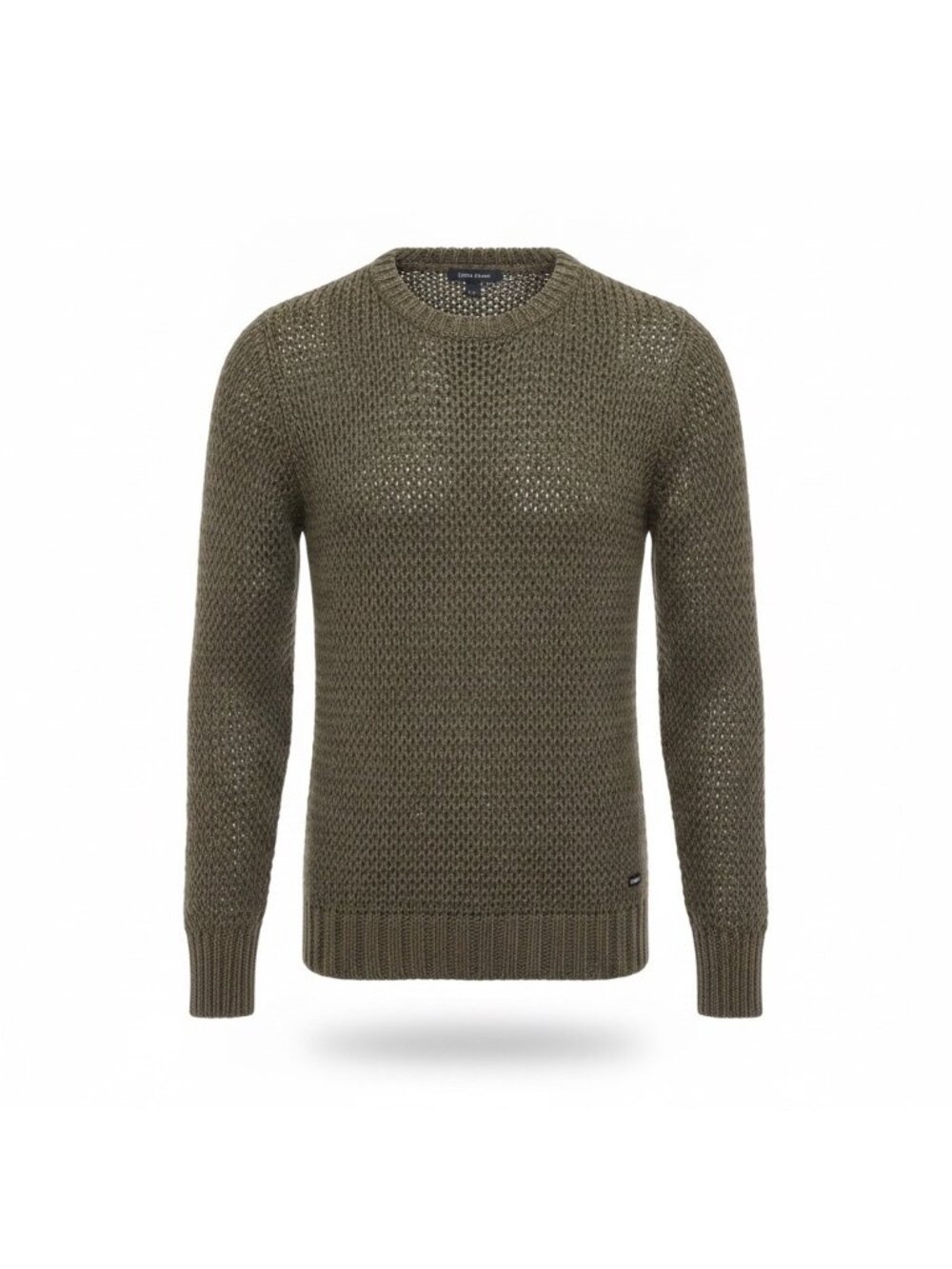 Eileen Fisher Women Green Cotton Crewneck Sweater Organic Long Sleeves Size S